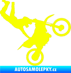 Samolepka Motorka 008 pravá motokros freestyle Fluorescentní žlutá