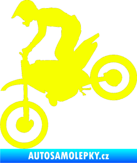 Samolepka Motorka 015 levá motokros Fluorescentní žlutá