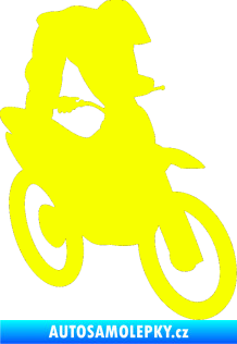 Samolepka Motorka 017 pravá motokros freestyle Fluorescentní žlutá