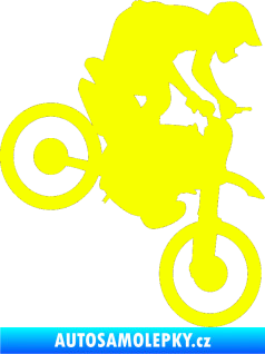 Samolepka Motorka 020 pravá motokros Fluorescentní žlutá