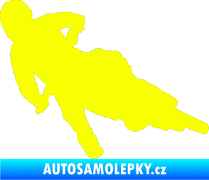 Samolepka Motorka 023 pravá motokros Fluorescentní žlutá