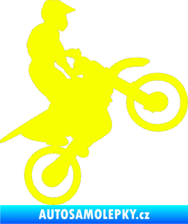 Samolepka Motorka 024 pravá motokros Fluorescentní žlutá