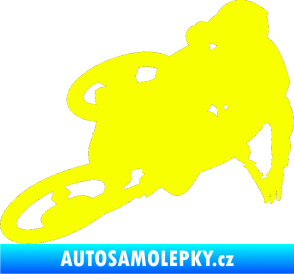 Samolepka Motorka 026 levá motokros freestyle Fluorescentní žlutá