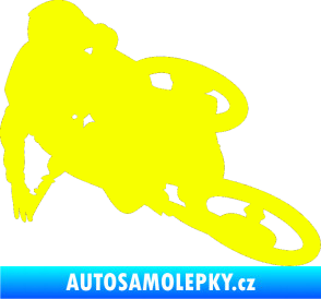 Samolepka Motorka 026 pravá motokros freestyle Fluorescentní žlutá