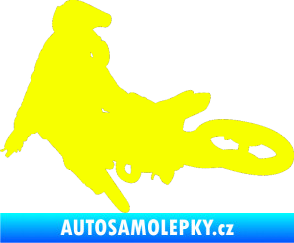 Samolepka Motorka 028 levá motokros Fluorescentní žlutá