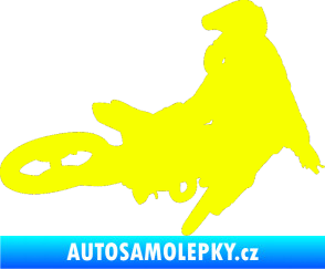 Samolepka Motorka 028 pravá motokros Fluorescentní žlutá