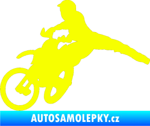 Samolepka Motorka 030 levá motokros Fluorescentní žlutá