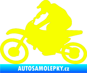 Samolepka Motorka 031 levá motokros Fluorescentní žlutá