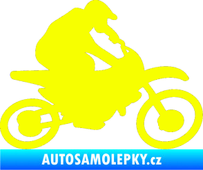Samolepka Motorka 031 pravá motokros Fluorescentní žlutá