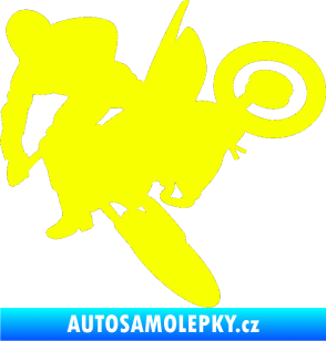 Samolepka Motorka 033 levá motokros Fluorescentní žlutá