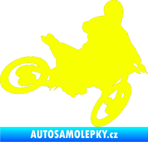 Samolepka Motorka 034 pravá motokros Fluorescentní žlutá