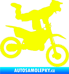 Samolepka Motorka 038 pravá motokros freestyle Fluorescentní žlutá