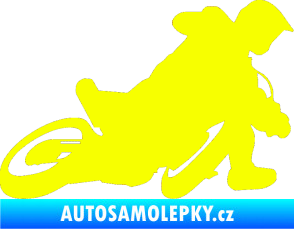 Samolepka Motorka 039 pravá motokros Fluorescentní žlutá
