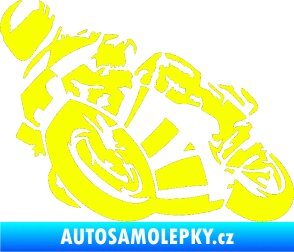 Samolepka Motorka 040 levá road racing Fluorescentní žlutá