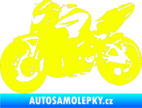 Samolepka Motorka 041 levá road racing Fluorescentní žlutá