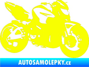 Samolepka Motorka 041 pravá road racing Fluorescentní žlutá
