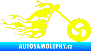 Samolepka Motorka 042 pravá plameny Fluorescentní žlutá