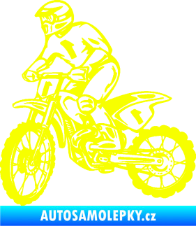 Samolepka Motorka 043 levá motokros Fluorescentní žlutá