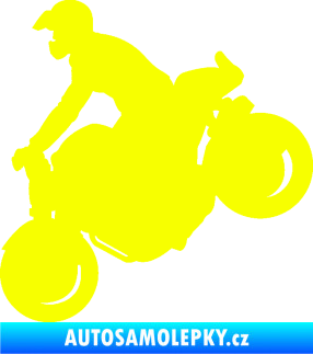Samolepka Motorka 044 levá motokros Fluorescentní žlutá