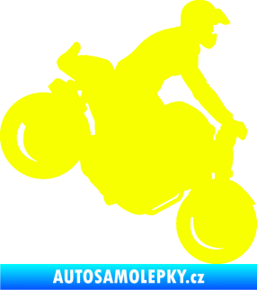 Samolepka Motorka 044 pravá motokros Fluorescentní žlutá