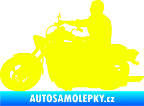 Samolepka Motorka 049 levá Fluorescentní žlutá