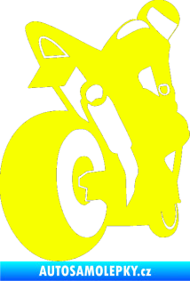Samolepka Motorka 052 pravá Fluorescentní žlutá
