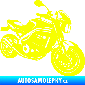Samolepka Motorka 055 pravá Fluorescentní žlutá