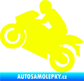 Samolepka Motorkář 007 levá Fluorescentní žlutá