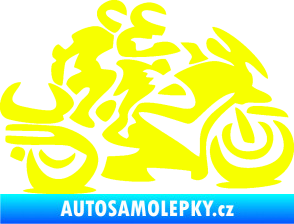 Samolepka Motorkář 009 pravá se spolujezdcem Fluorescentní žlutá