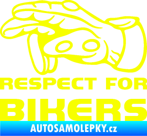 Samolepka Motorkář 014 levá respect for bikers Fluorescentní žlutá
