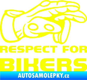 Samolepka Motorkář 014 pravá respect for bikers Fluorescentní žlutá