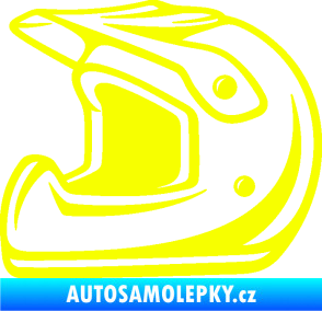 Samolepka Motorkářská helma 002 levá Fluorescentní žlutá