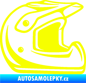 Samolepka Motorkářská helma 002 pravá Fluorescentní žlutá
