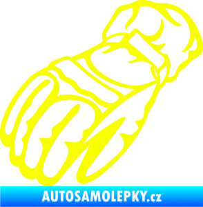 Samolepka Motorkářské rukavice 003 levá Fluorescentní žlutá