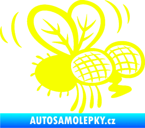 Samolepka Moucha 002 pravá Fluorescentní žlutá