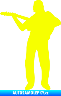 Samolepka Music 002 levá hráč na kytaru Fluorescentní žlutá
