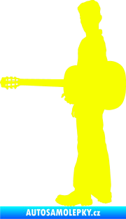 Samolepka Music 003 levá hráč na kytaru Fluorescentní žlutá