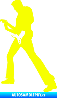 Samolepka Music 008 levá hráč na kytaru Fluorescentní žlutá