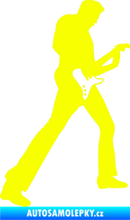 Samolepka Music 008 pravá hráč na kytaru Fluorescentní žlutá