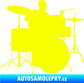 Samolepka Music 011 pravá hráč na bicí Fluorescentní žlutá