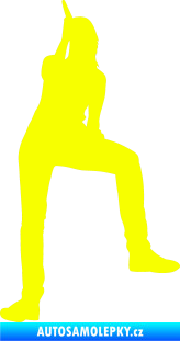 Samolepka Music 017 levá zpěvačka Fluorescentní žlutá