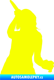 Samolepka Music 018 levá zpěvačka Fluorescentní žlutá