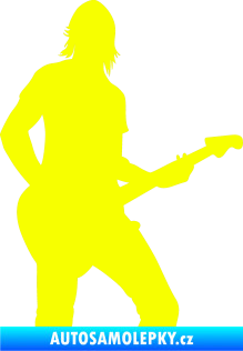 Samolepka Music 019 pravá hráč na kytaru Fluorescentní žlutá