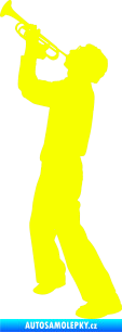 Samolepka Music 022 levá hráč na trubku Fluorescentní žlutá