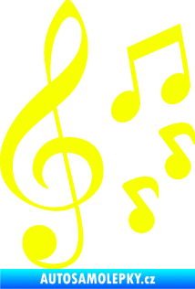 Samolepka Music noty a houslový klíč 002 Fluorescentní žlutá