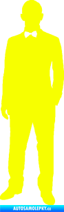 Samolepka Muž 001 levá tajný agent Fluorescentní žlutá