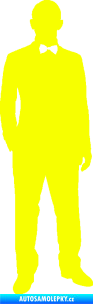 Samolepka Muž 001 pravá tajný agent Fluorescentní žlutá