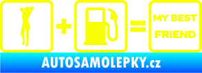 Samolepka My best friend  Fluorescentní žlutá