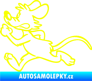 Samolepka Myš 001 levá sprintuje Fluorescentní žlutá