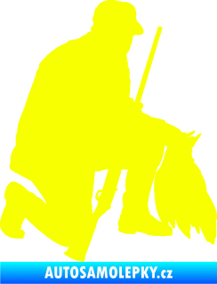 Samolepka Myslivec 003 pravá honitba Fluorescentní žlutá